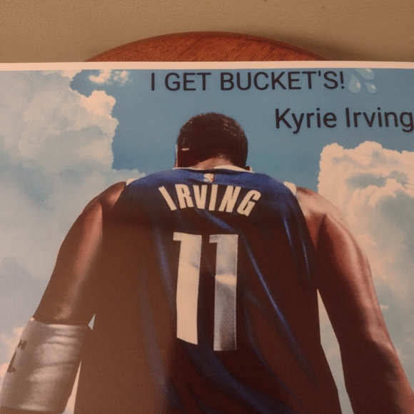 NEW! KYRIE IRVING SELF-MADE I GET BUCKETS💦ULTRA GLOSSY 8.5x11 BASKETBALL POSTER - Picture 5 of 6